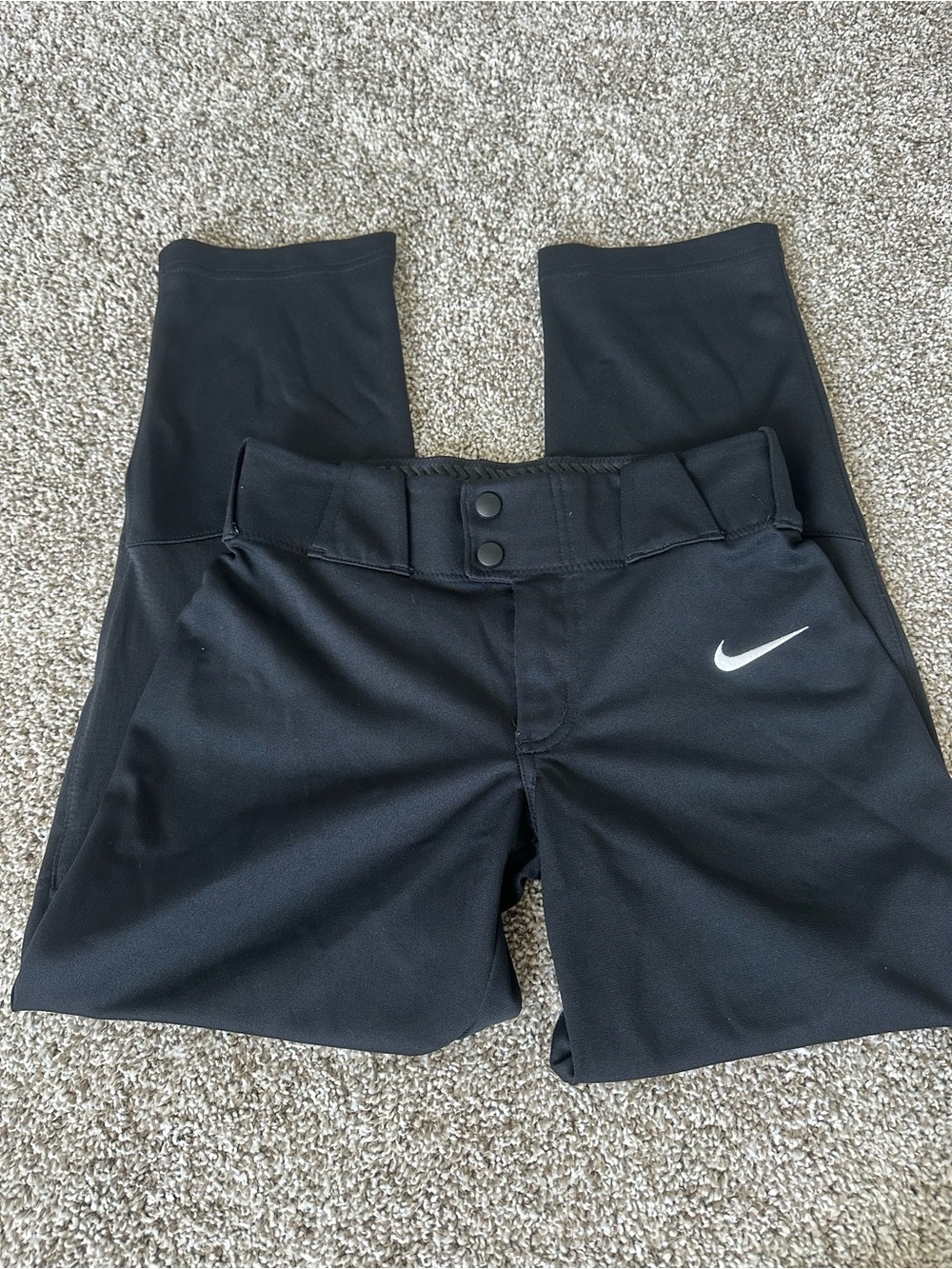Nike Black Kids Athletic Leggings with Swoosh